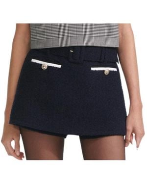 Self-Portrait Boucle Skort - Blue