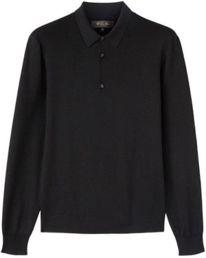 Loro Piana Long-Sleeved Polo Jumper - Black