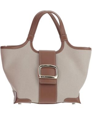 Roger Vivier Logo Engraved Buckle Shoulder Bag - Brown