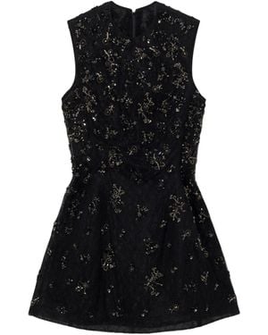 Jonathan Simkhai Evelina Crystal-Embellished Lace Mini Dress - Black
