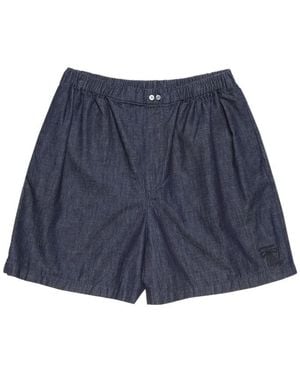 Acne Studios Embroidered-Detail Shorts - Blue
