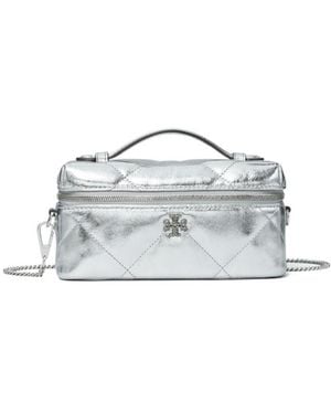 Tory Burch Kira Diamond Quilted East West Crossbody Bag - White