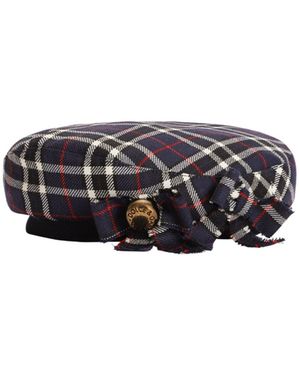 Dolce & Gabbana Tartan Beret With Applications - White