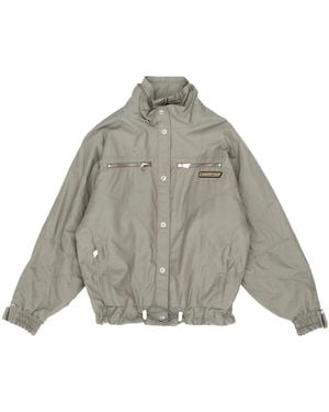 The Attico The High Neck Zip Bomber Jacket - Grey