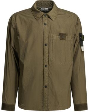 Stone Island 'Crinkle Reps Ny' Overshirt Jacket - Green