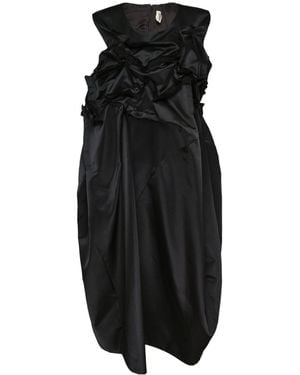Comme des Garçons Comme Des Garçons Ruffle Detailed Sleeveless Midi Dress - Black