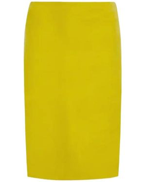 Ferragamo Nubuck Pencil Skirt - Yellow