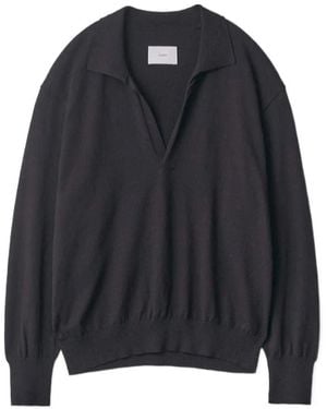 Ssstein Long-Sleeved Polo Shirt - Black