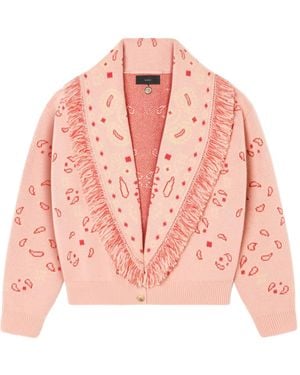 Alanui Bandana Jacquard Cardigan - Pink