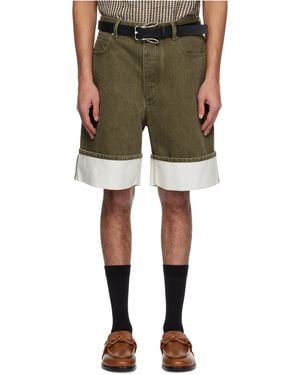 Bottega Veneta Khaki Coloured Denim Shorts - Green