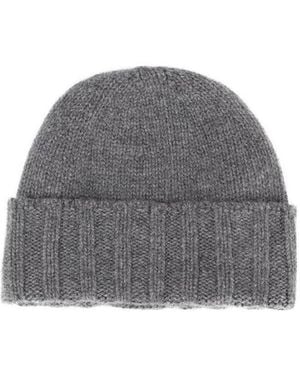 Drumohr Ribbed Beanie Hat - Grey