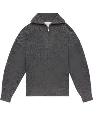 Isabel Marant Ribbed Zip-Neck Jumper - Blue
