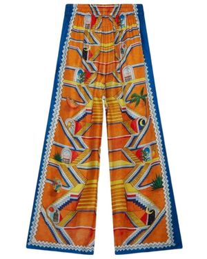 CASABLANCA Escalier Print Trousers - Orange
