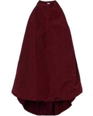 Magda Butrym Cotton And Silk Velvet Halterneck Top - Red