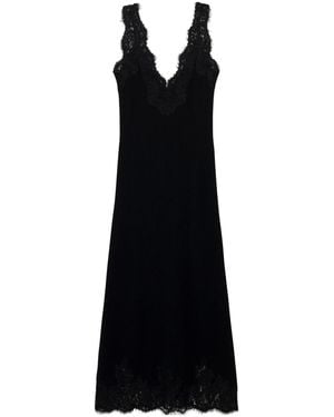 Jonathan Simkhai Lace And Cashmere Midi Dress - Black