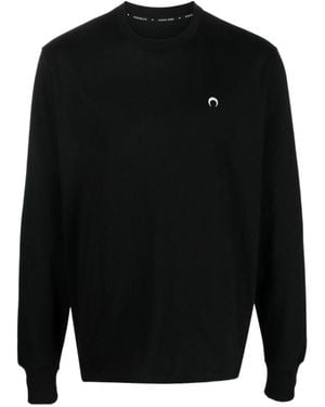 Marine Serre Organic Cotton Long-Sleeve T-Shirt - Black