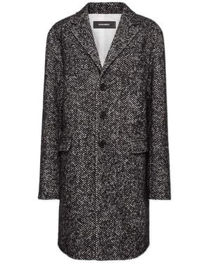 DSquared² Single-Breasted Herringbone Coat - Gray