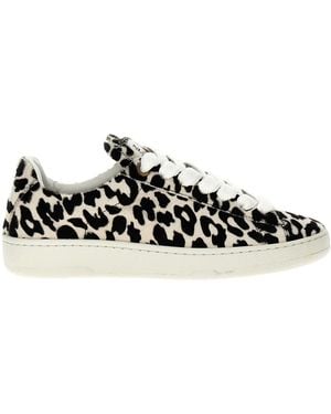 Lanvin Curb Lite Leopard-Printed Trainers - Black
