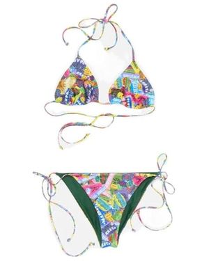 Acne Studios Graphic-Print Bikini - White