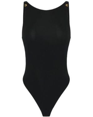 Elisabetta Franchi Logo Details Bodysuit - Black