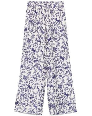 Alberto Biani Printed Trousers - Blue