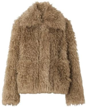 Burberry Concealed Fastened Textured Jacket - Brown