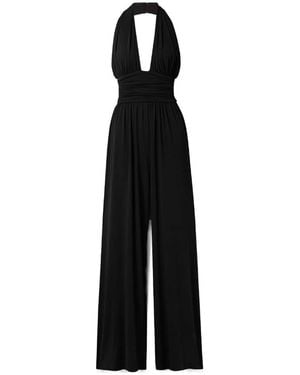 Michael Kors Elastic Neck-Hanging Jumpsuit - Black