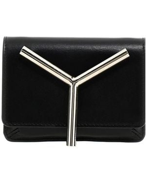 Y. Project Logo-Plaque Foldover-Top Crossbody Bag - Black