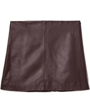 AllSaints Renai Leather Mini Skirt - Brown