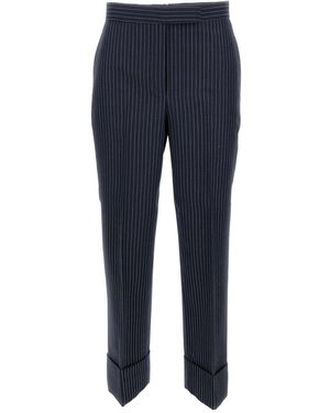 フィットネスボトムス THOM BROWNE Women Straight Pants FJQ001A00535 415 NAVY Thom Browne Navy 4-Bar Engineered Track Pants, Brand Size 42