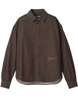 Jacquemus Straight-Cut Denim Shirt - Brown