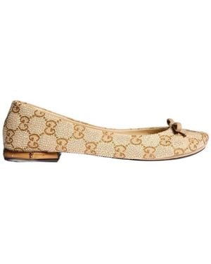 Gucci Crystal Ballerina With Bamboo - Natural