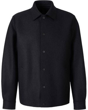 Harris Wharf London Snap-Button Shirt Jacket - Blue
