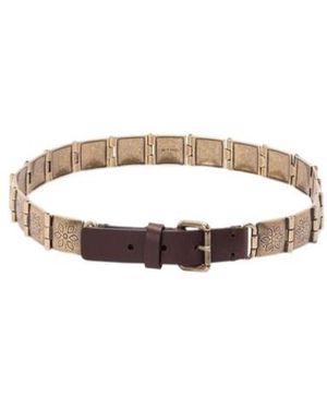 Etro Embossed Buckle Belt - White