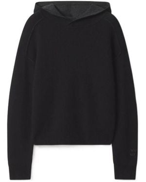 Maison Kitsuné Knitted Raglan-Sleeve Hoodie - Black