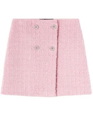 Versace High-Waist Tweed Mini Skirt - Pink