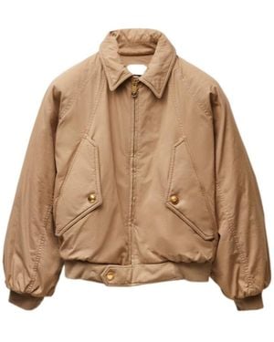 Versace Embroidered Cotton-Gabardine Blouson - Brown
