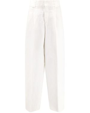 Closed Pleated Wide-Leg Pants - White