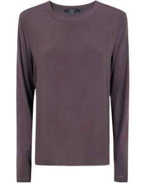 Seventy Jersey Crepe Round Neck Jumper - Purple