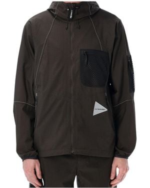 and wander Breath Rip Hooded Jacket - Black