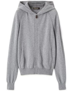 Loro Piana Knitted Hooded Sweater - Gray
