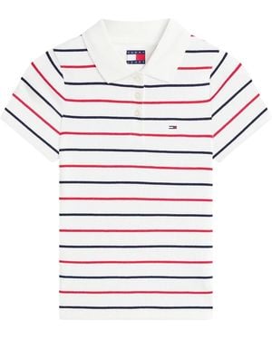 Tommy Hilfiger Slim Fit Ribbed Polo Shirt - White