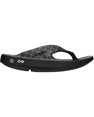 Undercover Grid-Print Sandals - Black