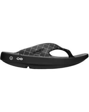 Undercover Grid-Print Sandals - Black