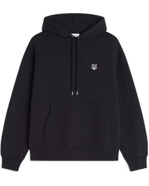 Maison Kitsuné Maison Kitsuné Fox Head Patch Drawstring Hoodie - Black