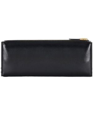 Elisabetta Franchi Patent-Effect Clutch Bag - Black
