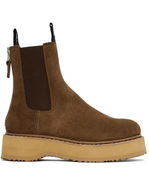 R13 Single Stack Chelsea Boots - Brown