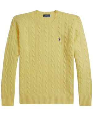 Polo Ralph Lauren Pony Embroidered Cable-Knit Jumper - Yellow