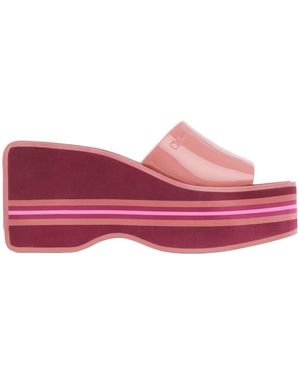 Chloé Swimming Wedge Sandals - Red