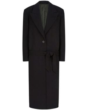 The Attico The Belted Long Coat - Black